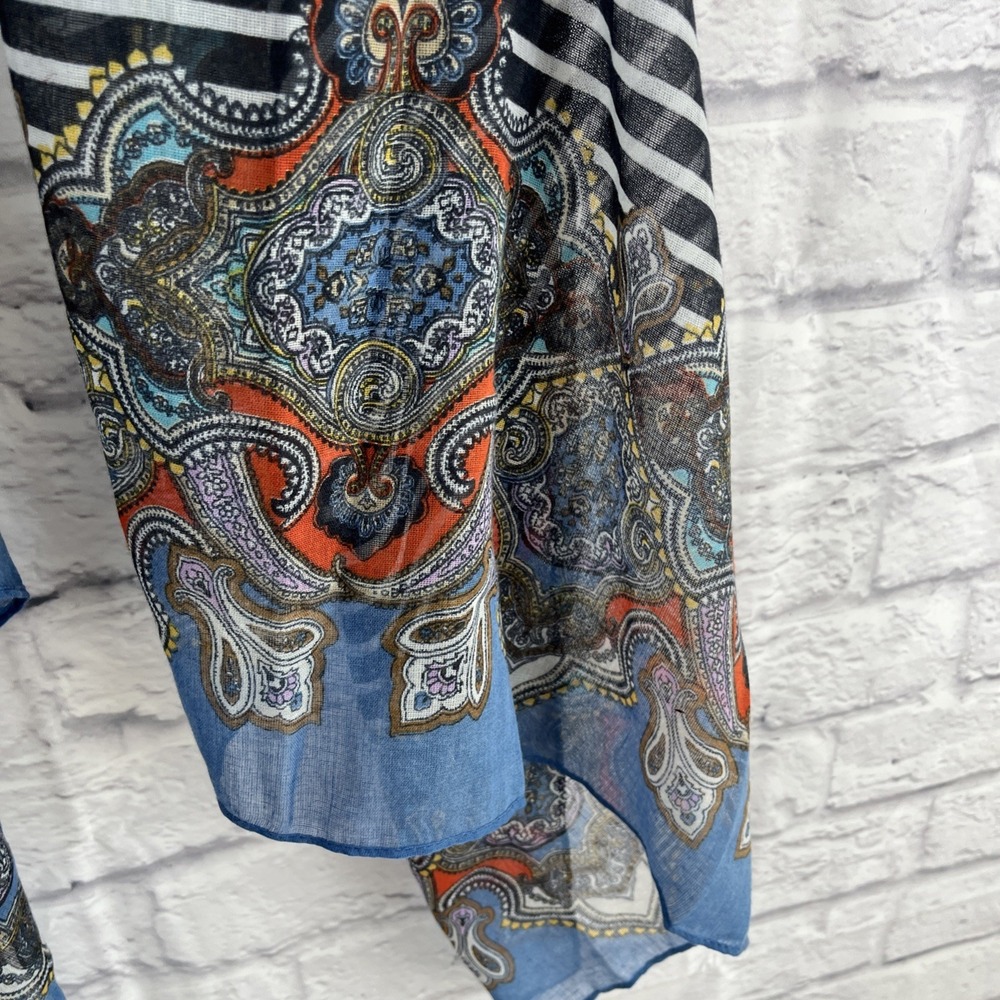 Banana Republic NWT Coastal Boho Paisley & Striped Lightweight Scarf One Size - Picture 7 of 9